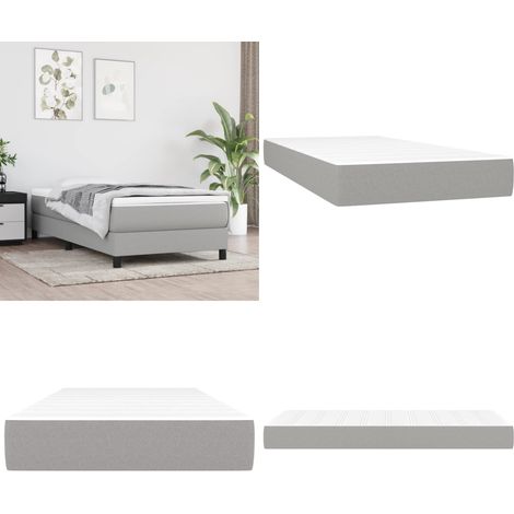 Materasso Molle Insacchettate Rigidità Media Grigio Chiaro 120x190x20 Tessuto - Materasso morbido - Materasso con schiuma