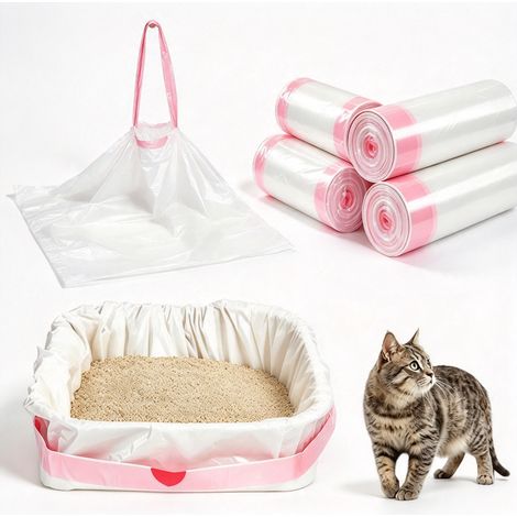 40 Litiere pour Chat xxl,Sac Litiere Chat avec Cordon de Serrage, Sacs Épais et Résistants Sac Poubelle,Sac a Litiere pour Chat,Litière pour Chats Résistant per Poubelle Litiere Chat,-910 x 450 mm