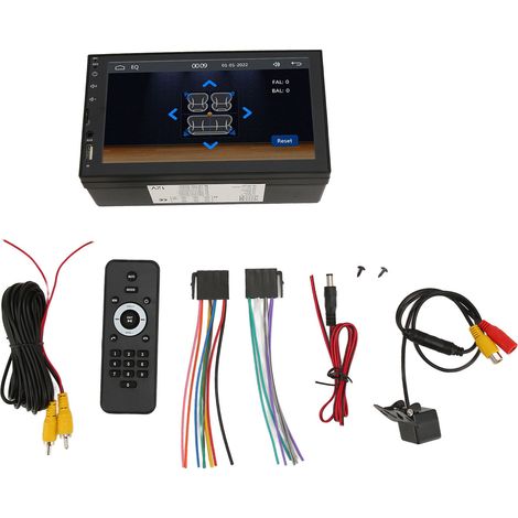 Autoradio 7 pouces avec Bluetooth, port USB et entrée auxiliaire, double DIN, lecteur MP5, caméra de recul et écran tactile HD pour Android et iOS. (1/5)