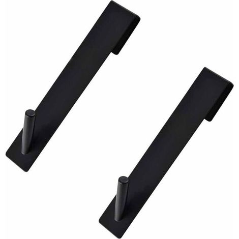 2 Pièces Crochet Douche, Crochet Porte Serviette sans perçage, Crochets de porte pour portes de douche en verre sans cadre, adapter À moins de 18 mm d'épaisseur (noir)
