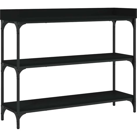 Maison Exclusive - Mesa consola con estantes negro 100x30x80 cm (1/5)