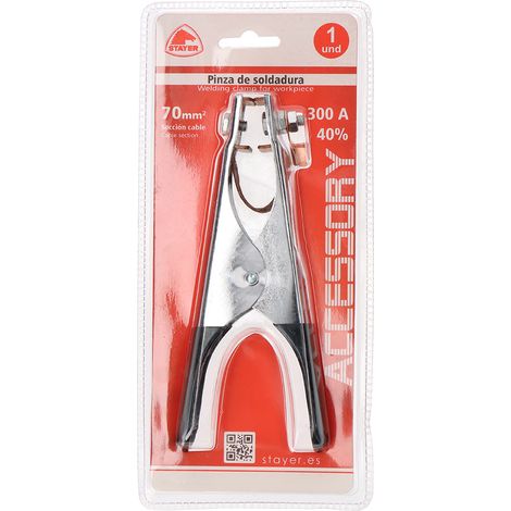 Pince porte-électrode STAYER 300A pour câble jusqu'à Ø70mm² 165x65x30mm coloris chrome et noir (1/2)