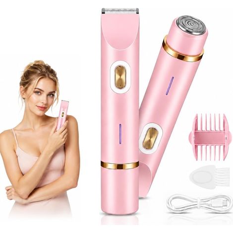Rasoir Électrique Femme,Electric Shaver,2-en-1 Tondeuse Intime (1/5)
