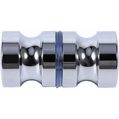 Poignée de porte de douche/meuble en verre simple, en alliage d'aluminium, diamètre 2,8 cm (1,1 po), avec vis.