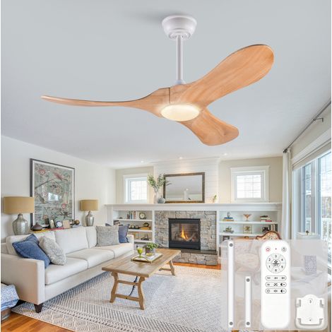 Ventilatore da soffitto 42" con luce LED, telecomando, 6 velocità, reversibile, OKWISH (1/5)