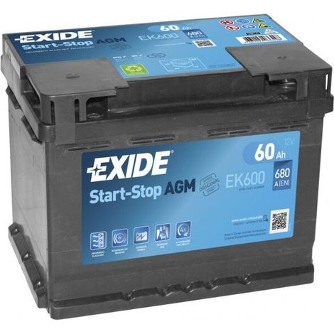 Batería Exide 60Ah EK600