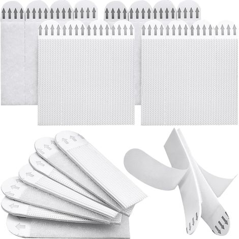 24 paires (48 bandes) de bandes adhésives résistantes pour accrocher des tableaux au mur. (1/5)