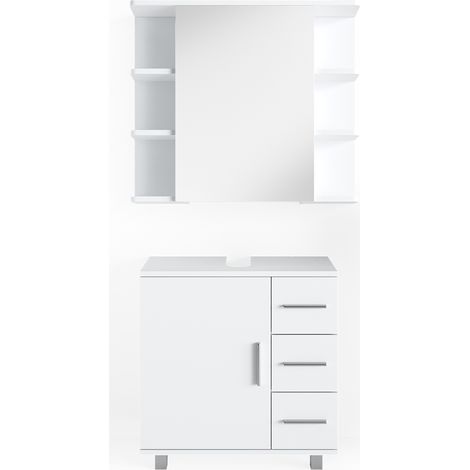 Set mobili bagno Ilias, Bianco, 2 parti, Vicco