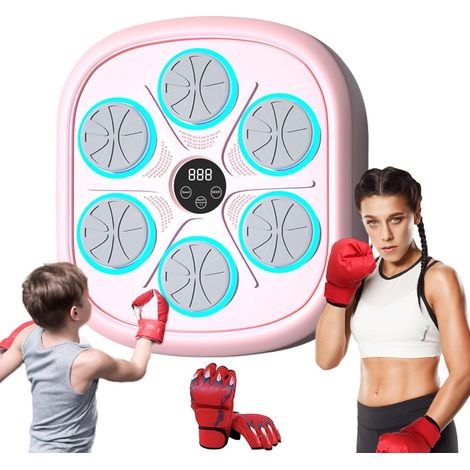 Machine de Boxe de Musique Intelligente Équipement électronique d'entraînement de Boxe Mural LED Cible de Boxe pour Adultes et Enfants réglage de la Vitesse Mode de Mesure