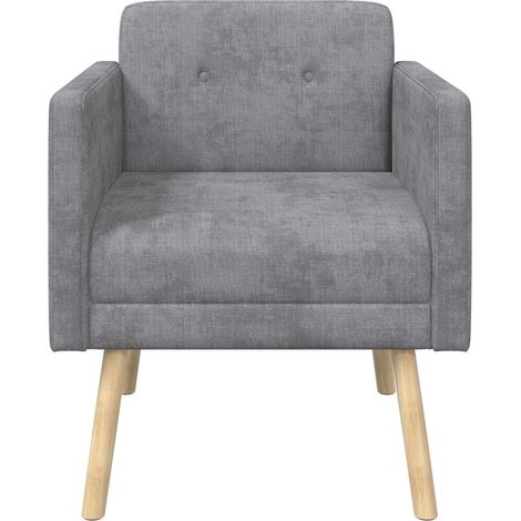 vidaXL Sillón decorativo Gris Claro Tejido de chenilla (1/2)