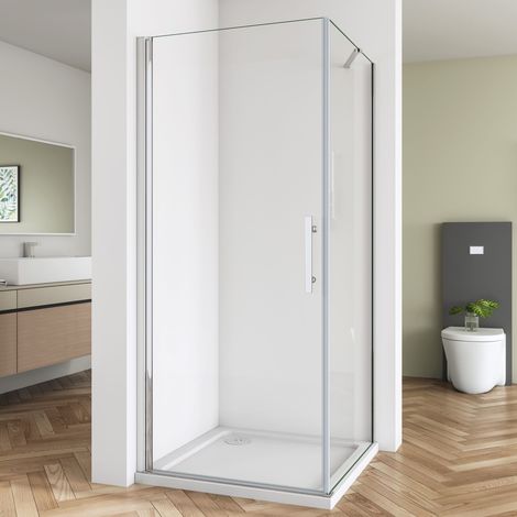 B:100xT:100x195cm Nischentür Drehtür Seitenwand Duschabtrennung Duschkabine 6mm NanoGlas (1/5)