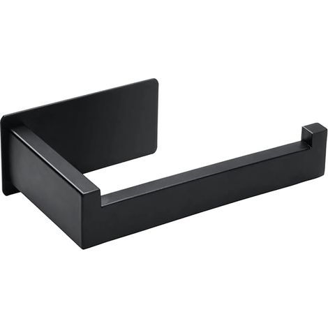 Toilettenpapierhalter, bohrfreier Toilettenpapierhalter, Papierrollenhalter aus Edelstahl für Bad und Küche (Schwarz) (1/4)