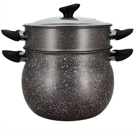 Couscoussier - MENASTYL - 6020033 - Aus Aluminium mit Marmor-Effekt - 9 Liter - Für alle Herdarten, einschließlich Induktion (1/5)
