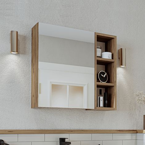 Roomart LOTUS-I-65 Spiegelschrank 65 cm breit, Eiche