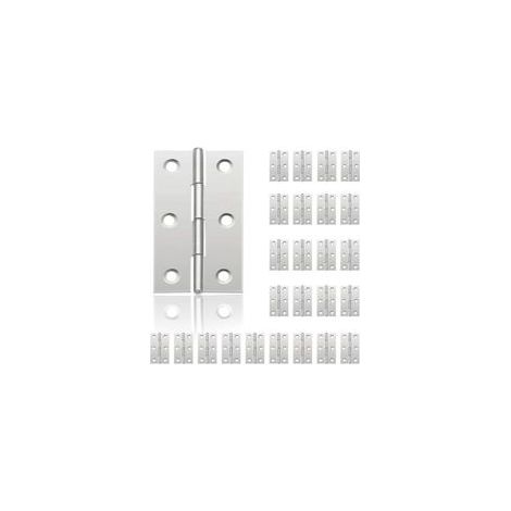 Ersandy – 24er-Packung Edelstahl-Türscharniere – 6 Befestigungslöcher – Erhöhte Tragfähigkeit – Für Schmuckkästchen und Möbel – 44 mm x 32 mm (1/5)