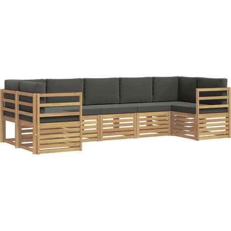 Outdoor-Sofagarnitur 7 stk. 7-Sitzer Weiß und Anthrazit vidaXL (1/5)