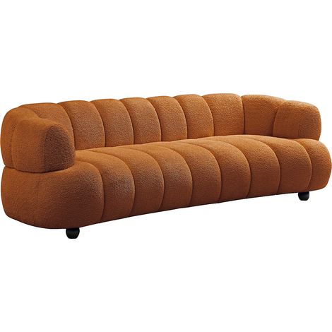 Canapé 4 places en tissu bouclette terracotta COLIANI (1/5)