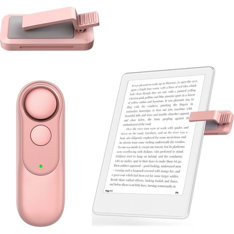 Telecomando applicabile per volta pagina Kindle Paperwhite, accessori per la lettura Kobo Surface, fumetti/romanzi, iPhone, tablet Android, fotocamera per scattare foto e registrare (rosa)