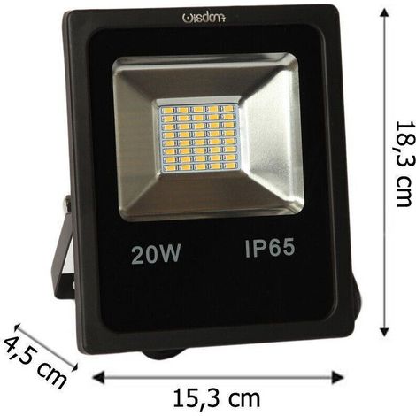 YMYNY Wisdom - Projecteur LED professionnel 5730 pour extérieur IP65 Wisdom 20 W 1 700 lumens 120 degrés - Blanc froid -