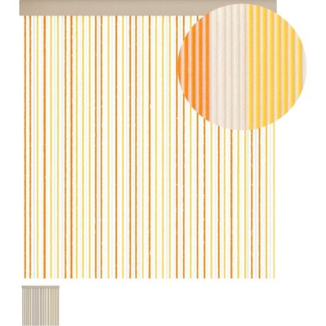 Tenda a cordoncino anti mosche - Mis.125x240 cm - Frange con corde intrecciate - Colore Oro (1/5)