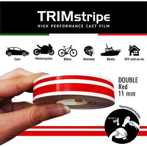 Trim Stripe Strisce Adesive per Auto, 2 Fili, Rosso (1/5)