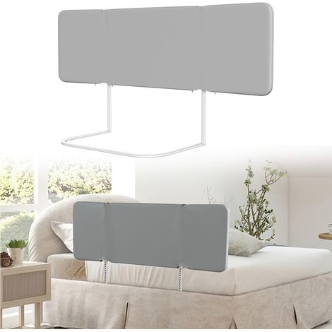 Randaco Barrera de cama infantil 150 cm, ángulo ajustable 0/90/135/180°, gris 2pcs (1/5)