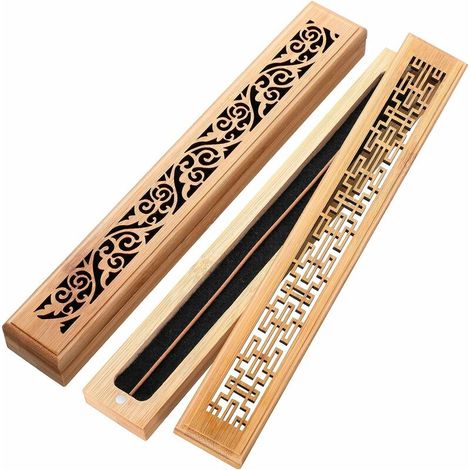2 Pièces Porte-Cendres Porte-Encens Bâton en Bois Boîte d'Encens à Brûler Fabriqué Attrape-Cendres Brûleur pour Méditation, Yoga, Aromathérapie (1/5)