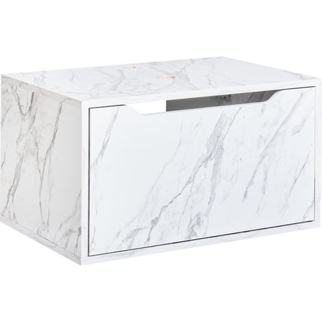 Mueble para lavabo de pared efecto mármol blanco Petrolina