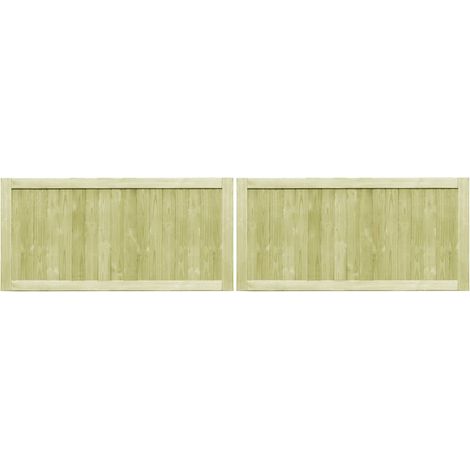 Porte de jardin,Portail de jardin,Portillons de jardin 2 pcs Bois de pin imprégné 300x75 cm CFW28070 (1/5)