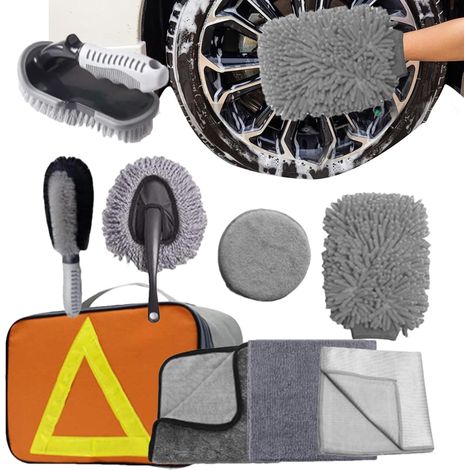 Kit de brosses pour le nettoyage extérieur des voitures - Convient pour l'intérieur et l'extérieur du camion, SUV, garage, atelier, extérieur (1/5)