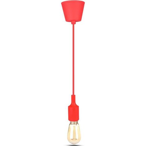 V-tac 3680 support de lampe support de lampe a' suspension Rouge cable E27 1m (1/5)