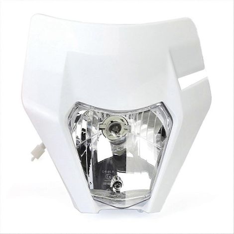 Phare avant moto modifié pour EXC125 EXC250, optique blanche, projecteur remplacé, éclairage puissant, compatible KTM enduro, design robuste, pièce détachée améliorée. (1/5)