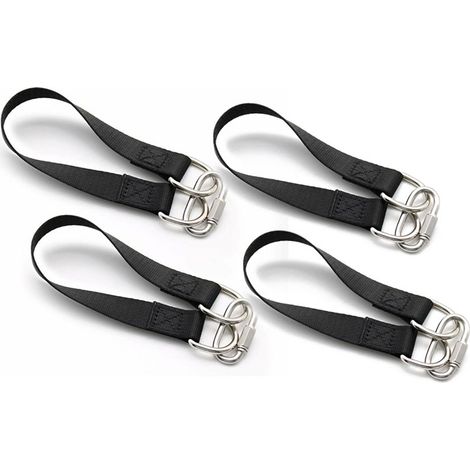 Lot de 4 Sangles de Suspension 30 cm avec Mousquetons pour Hamac Balançoire Camping Patio (1/5)