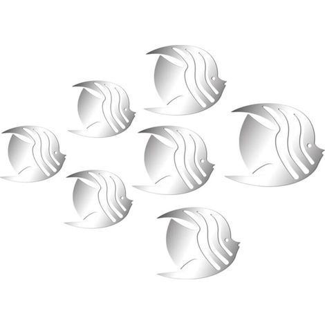 Stickers Muraux 3D Poissons Tropical Miroir Plastique Étanches Décoration Murale Moderne Pour Salon Chambre Bureau 7 Pièces 19 X15.5 CM (1/5)