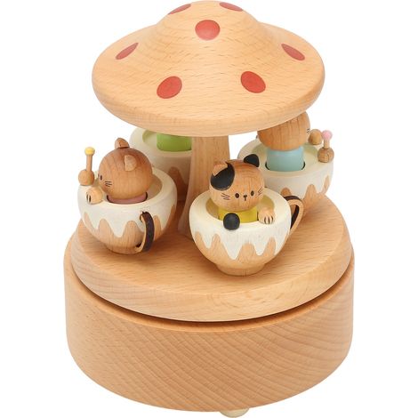 Boîte à musique avec une jolie image de chat, décoration intérieure, cadeau de Saint-Valentin, objet décoratif en bois pour le salon et la chambre.