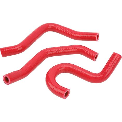 Lot de 3 durites de radiateur de moto en silicone épais résistant aux hautes températures, pour CR80R et CR85R (rouge). (1/5)