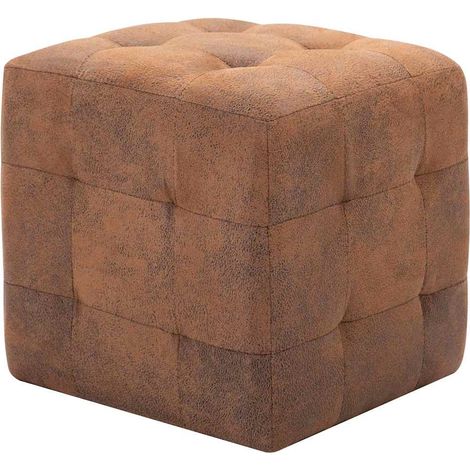 Maison Exclusive - Comodini 2 pz Marrone 30x30x30 cm in Similpelle Scamosciata (1/5)