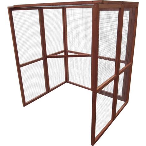 Poulailler Direct – Extension parc grillagé pour poulailler Gaulois II – Grillage galvanisé résistant à la rouille – Structure en bois de 25 x 30 mm – Hauteur 140 cm