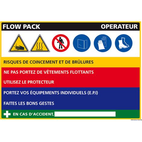 Panneau Fiche de Poste Flow Pack (C1103) - Adhésif - 210 x 300 mm