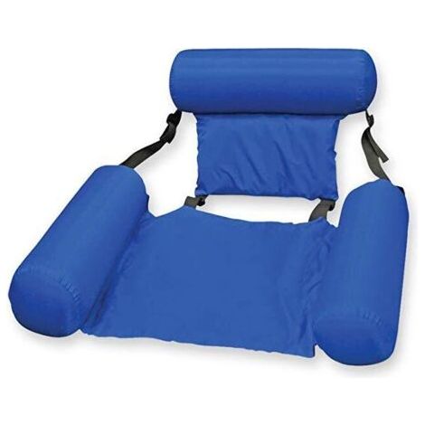 Hamac de Piscine Bleu Fauteuil Inclinable Flottant Chaise Gonflable de Piscine Hamac d'eau Flottant Pliable hamac Flottant inclinable pour Adulte (1/5)