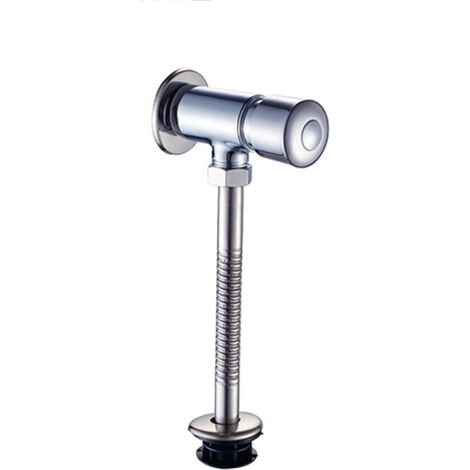 Valve Double pour Chasse en Alliage de Zinc Durable de Toilettes Apparentes exposé Manuel Flowise Manuel appuyant sur l'outil de Chasse d'eau Chrome Poli pour la Salle de Bains d'hôtel à la Maison(G1/ (1/5)