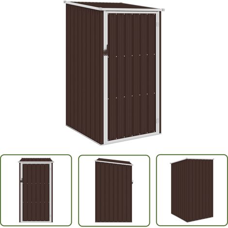 INLIFE Abri de jardin Marrron 87x98x159 cm Acier galvanisé (1/5)