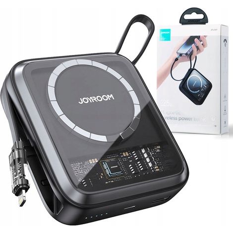 Powerbank con cavo ad anello caricabatterie a induzione Iphone Lightning 10000mAh Icy Series 22,5W nero (1/5)