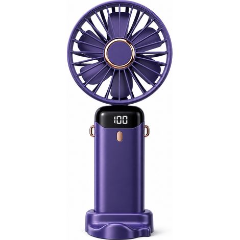 Ventilateur Portable 3 en 1 Pliable pour Voyage Violet (1/5)
