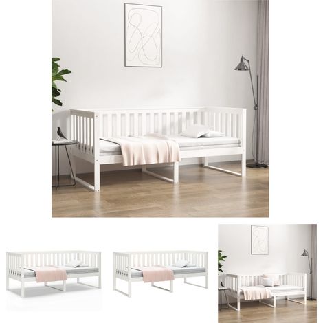Holzsofa - vidaXL Tagesbett ohne Matratze Weiß 90x190 cm Massivholz Kiefer - Holzbett (1/5)