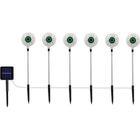 Solarbetriebene LED-Stehlampe in Augenform für Halloween (grünes Licht - Solarenergie) (1/3)