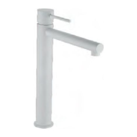 Rubinetto lavabo alto con monocomando  Modello MILOS STICK  Cano alto  Colore bianco finitura opaca [IMEX®] (1/4)