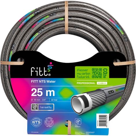 FITT NTS WATER 3/4" (19 mm) 25 m - Starker und extrem formbarer Gartenschlauch für intensiven und professionellen Einsatz