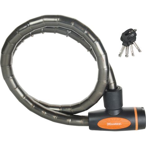 MASTER LOCK Fahrradschloss Kabelschloss [Schlüssel] [1,8 m Stahlkabel] [Wetterfest] 8228EURDPROSM - Ideal für Fahrräder, Elektrisches Fahrradectric, Skateboards, Kinderwagen, Mähmaschine und andere Sp (1/5)