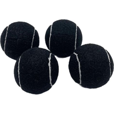 Lot de quatre protège-pieds de meubles en forme de balle de tennis, protections de sol antidérapantes à ouverture croisée, convenant aux pieds de chaises, de canapés et de tables, noirs. (1/5)